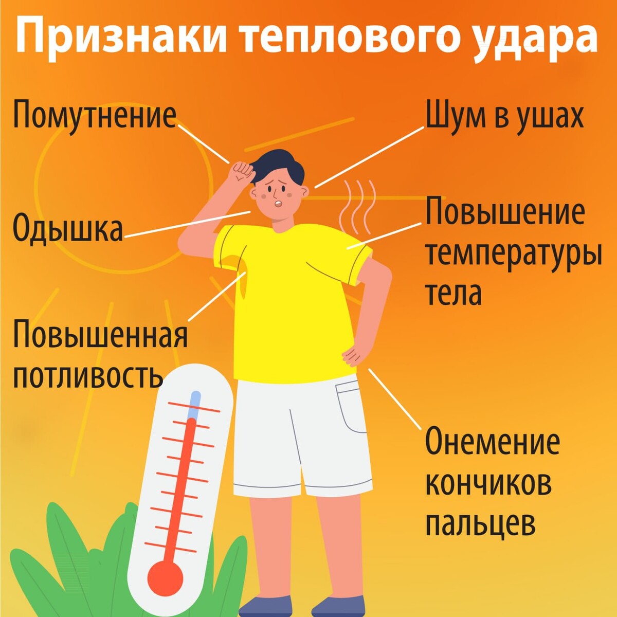 Повышенная температура при тепловом ударе. Причины теплового удара. Смерть от теплового удара