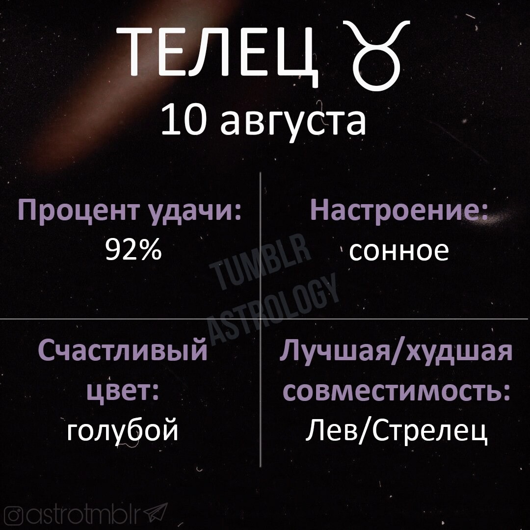 Телец 10 апреля 2024