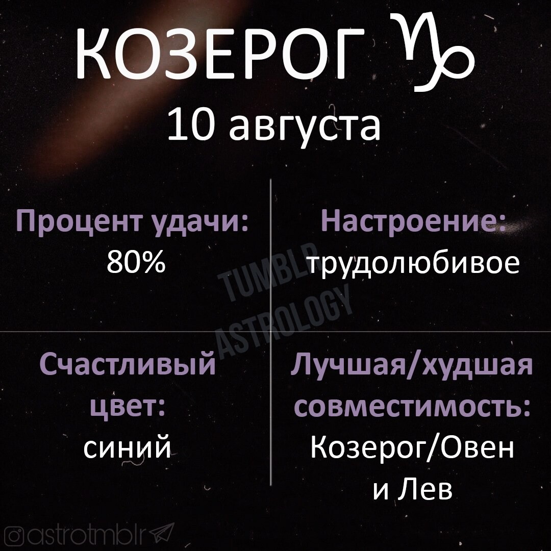 Гороскоп на 10 апреля козерог