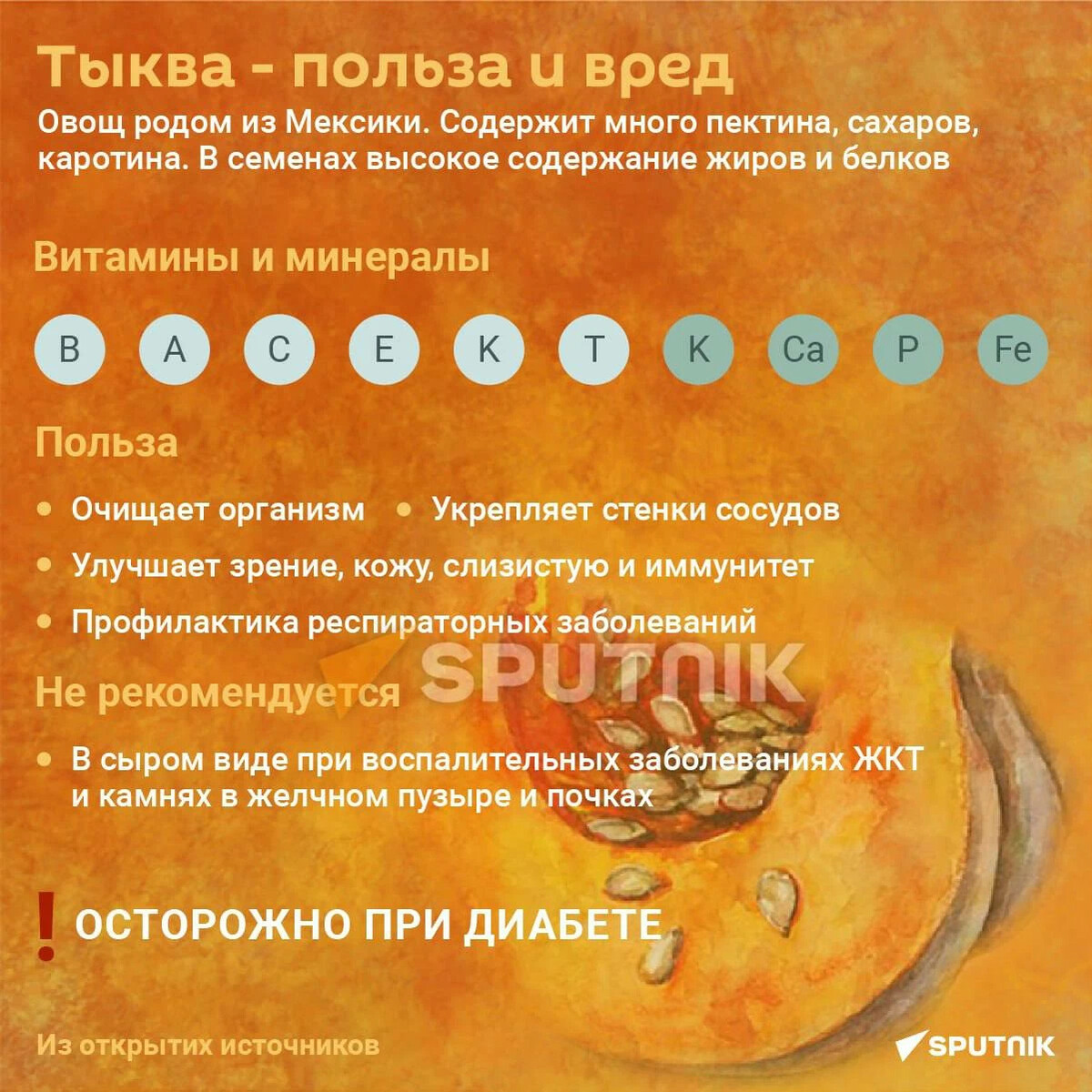 тыква вред здоровью. тыква полезна для организма.