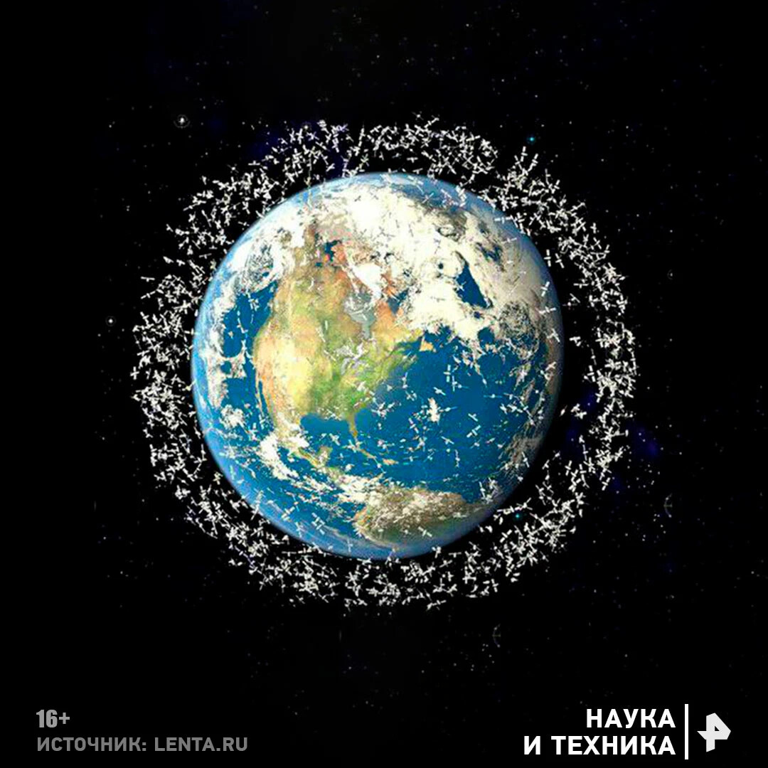 Спутники и космический мусор вокруг земли