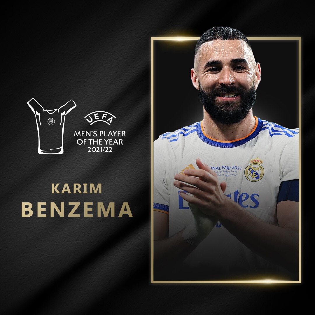 ❗️ Карим Бензема — лучший футболист года по версии УЕФА. 
