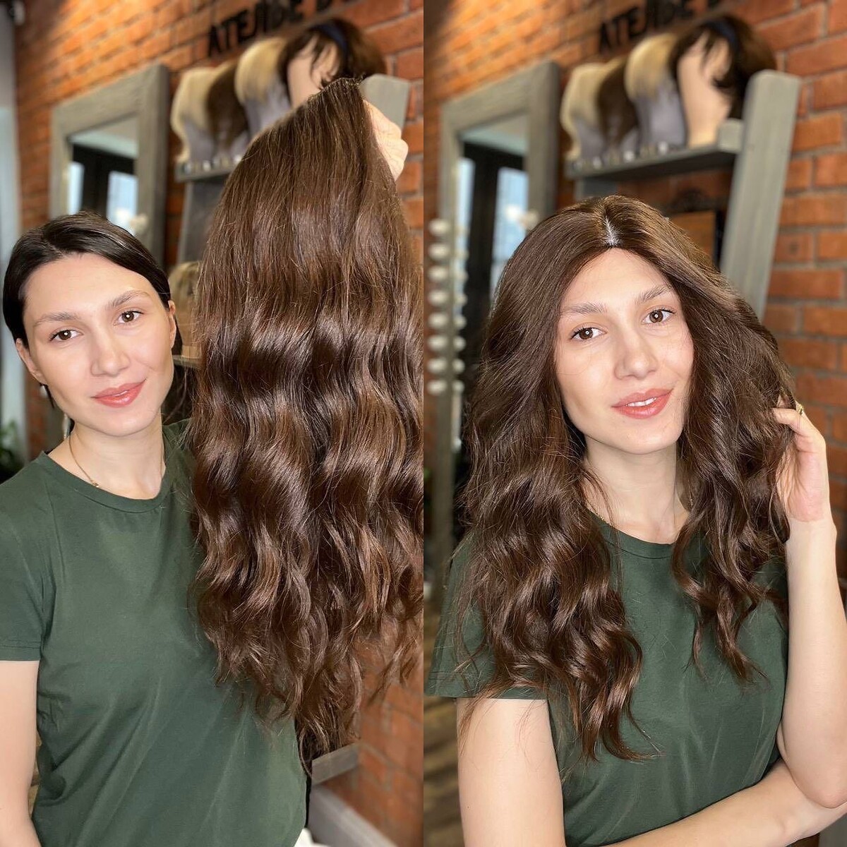 Atelier hair. Накладки для волос до и после.