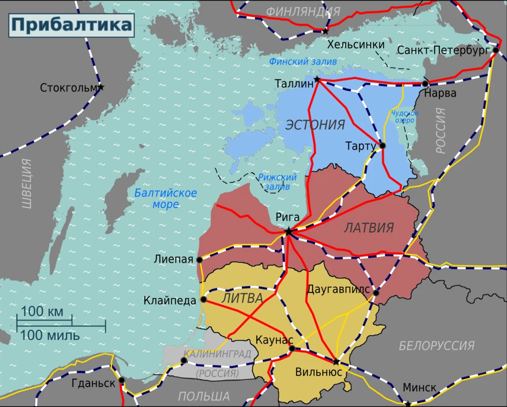 Карта европы и прибалтики