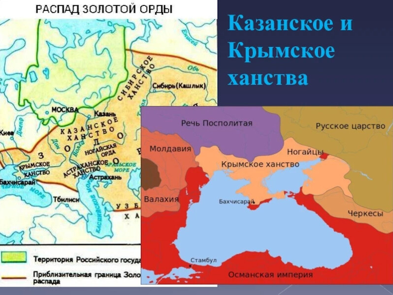 Карта ханств после распада золотой орды