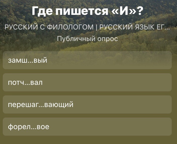 Где пишется «И» в суффиксе? Напишите ваш вариант в комментарии ...