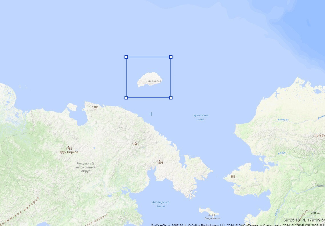 Карта остров врангеля показать на карте