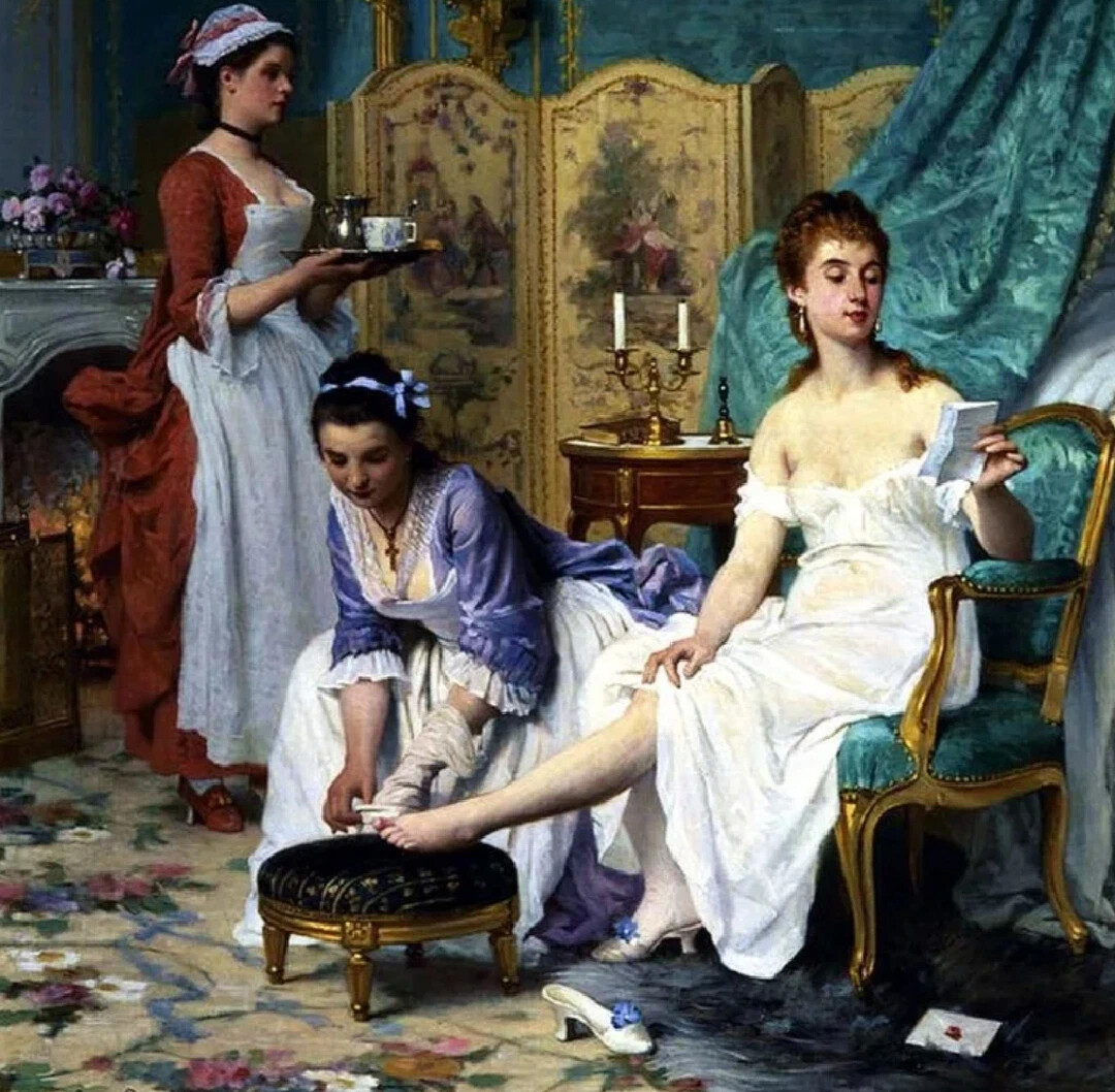 Утро барыни. Жозеф Каро (Joseph Caraud), 1821-1905. Художник Joseph Caraud (1821-1905). Французский живописец Joseph Caraud (1821 - 1905). Joseph Caraud (1821 - 1905) картины.