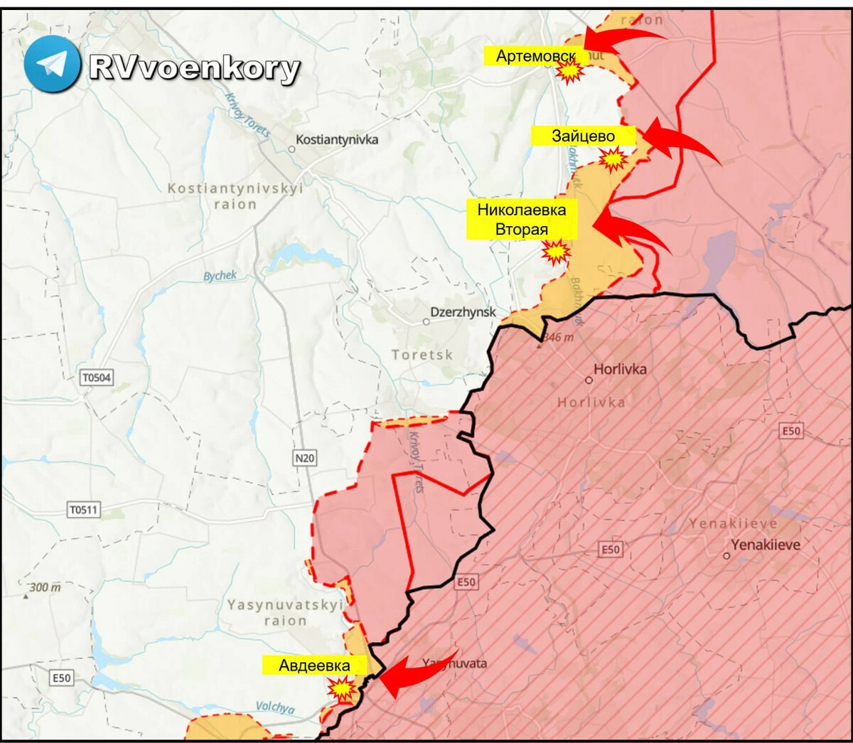 Карта освобождения донецкой области