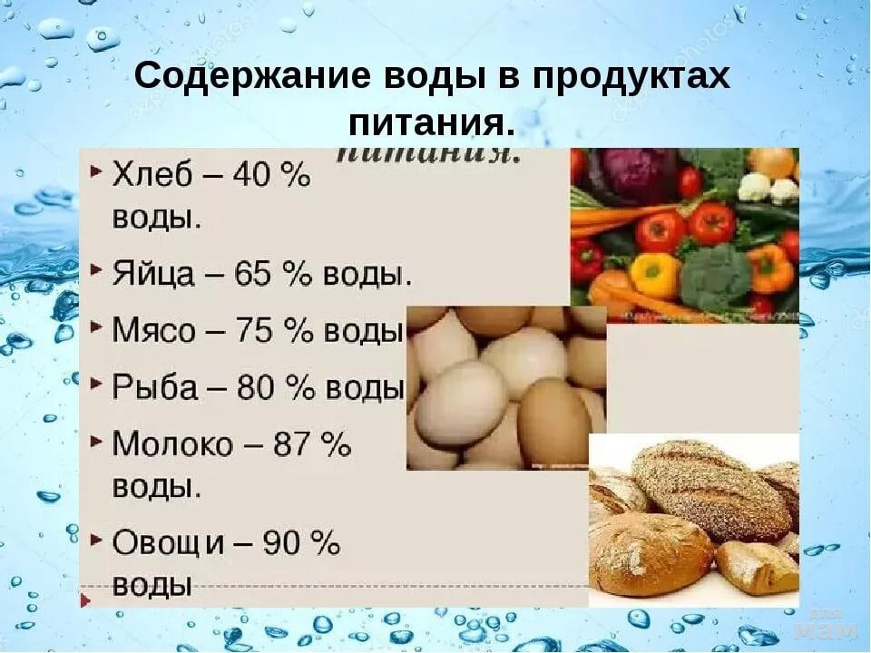 Вода питательное вещество. Содержание воды в продуктах. Содержание воды в пищевых продуктах. Содержание воды в продуктах питания таблица. Содержание воды в пищевых продуктах таблица.