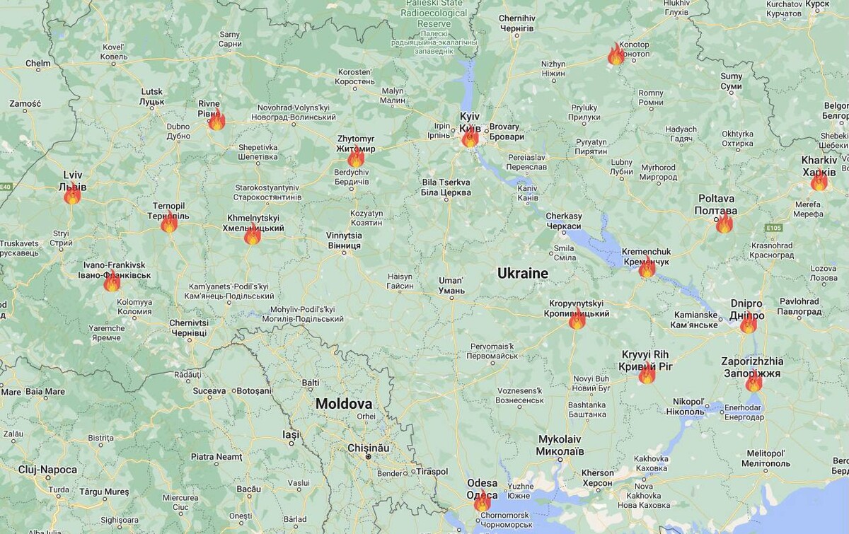 Карта украины с городами крупно на сегодня