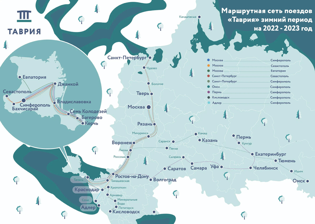 Карта следования поезда москва симферополь