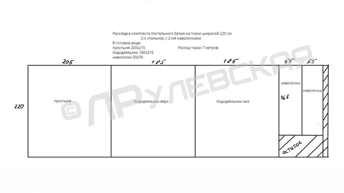 Раскроить постельное белье ширина 220 на двуспальную кровать