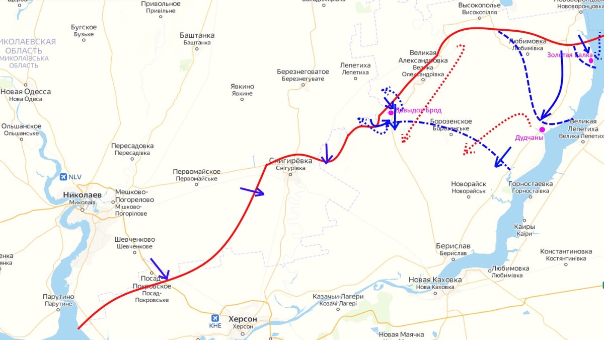 Карта херсонского направления