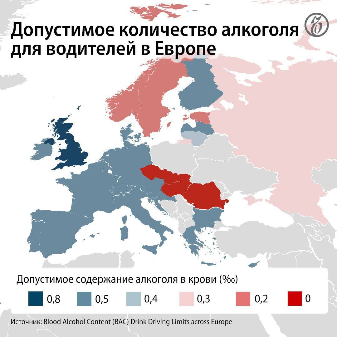 Сколько промилле разрешено в разных странах