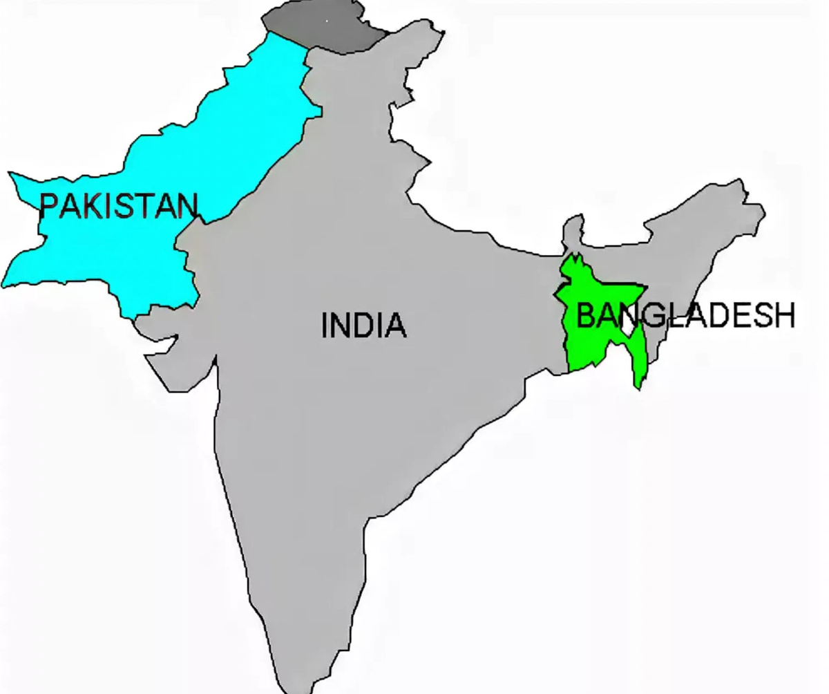 Карта индии бангладеш