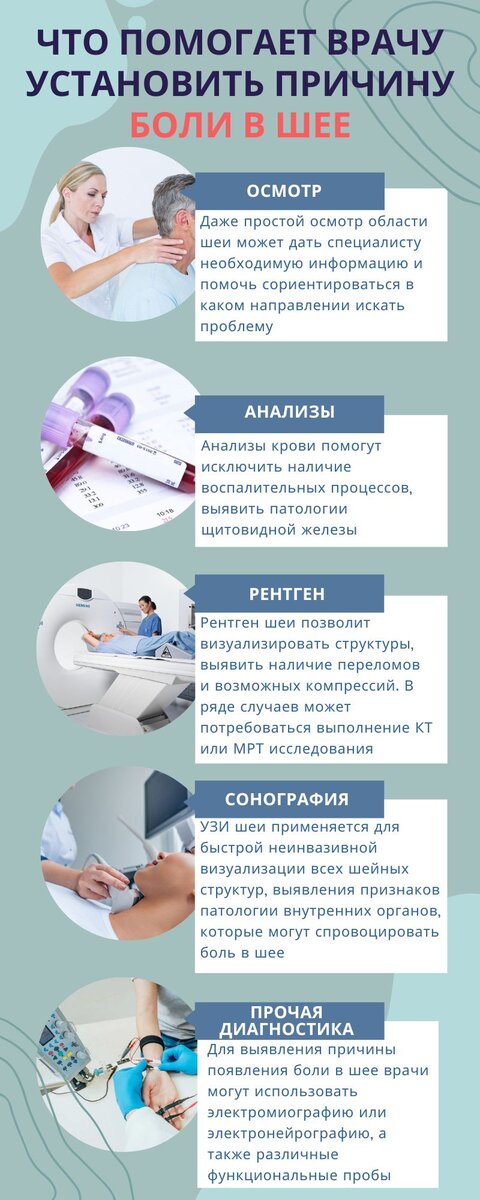 Что помогает врачу выявить реальную причину боли в шее