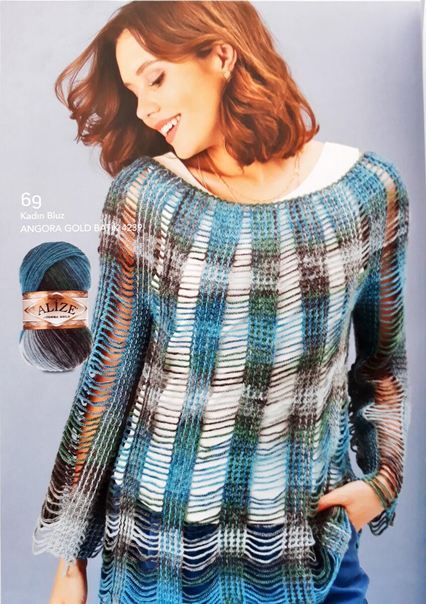 Блуза связанная крючком из журнала Alize.