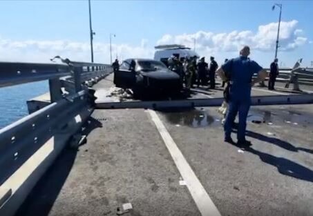    Ликвидация последствий теракта на Крымском мосту МВД