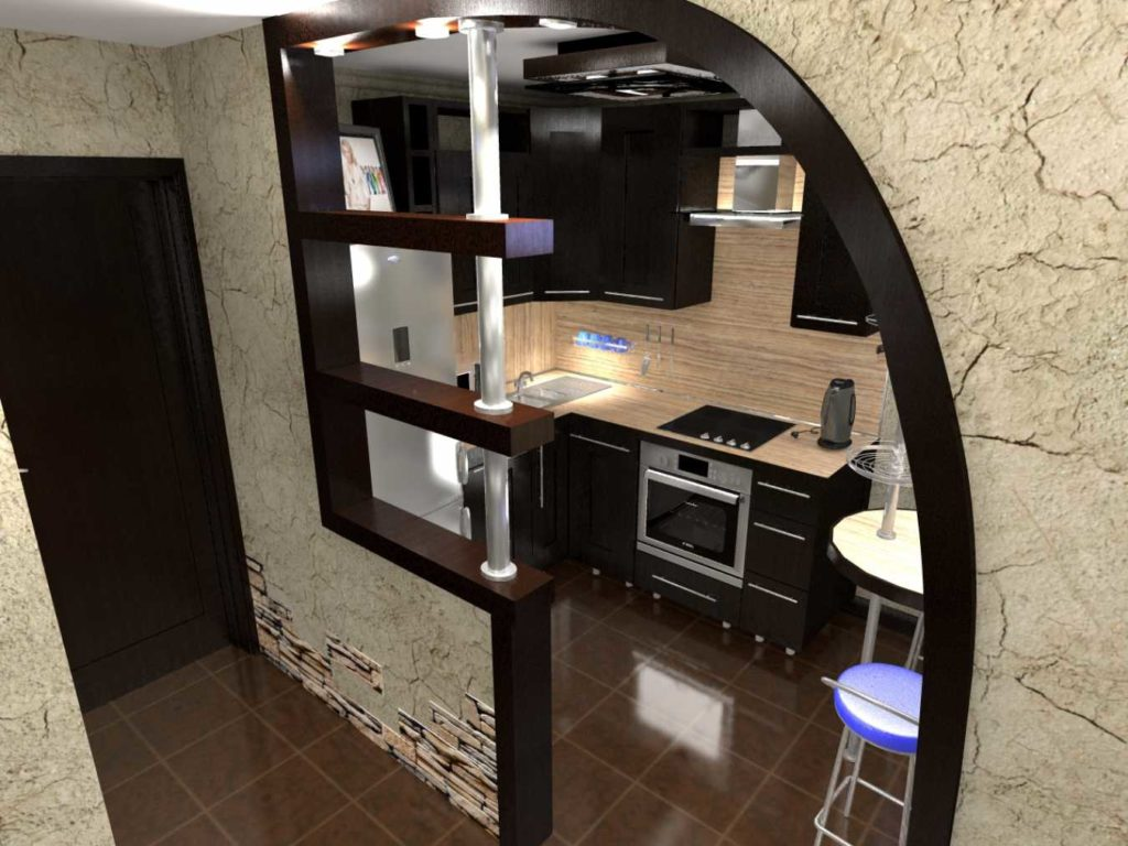 Кухня гостиная с аркой дизайн интерьер (92 фото)