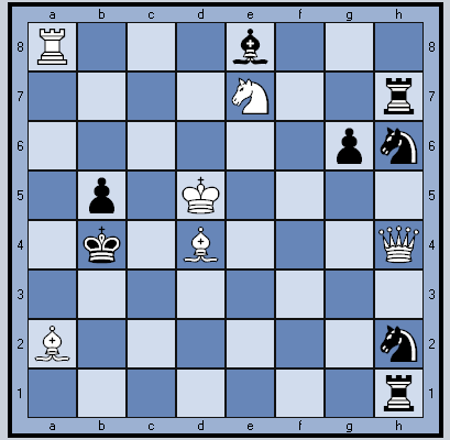 Белые начинают и ставят мат в 2 хода.