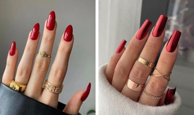 Дизайн красный с золотом на ногтях (77 фото) - картинки luchistii-sudak.ru