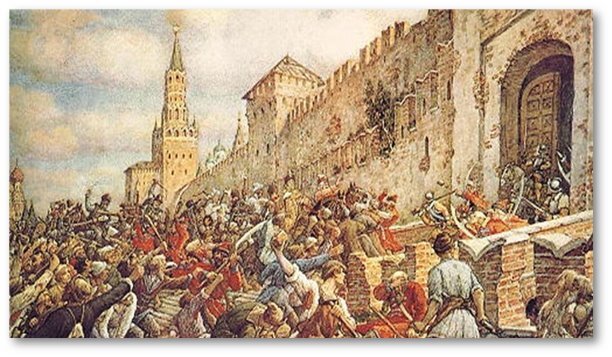 Во время русско-польской войны (1654-1667) в результате денежной реформы, проводимой правительством царя Алексея Михайловича для покрытия военных расходов, резко ухудшилось положение населения России.-2