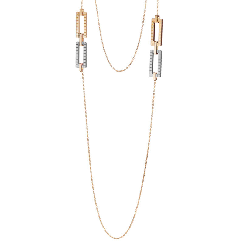 Колье Chopard Ice Cube из розового и белого золота, длина колье 120 см
