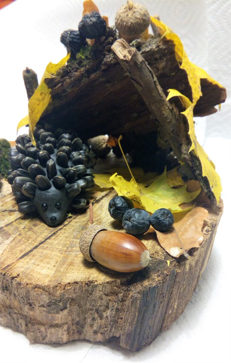 Осенняя поделка из природного материала в садик или школу