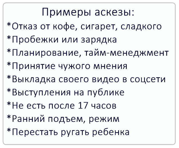 Аскеза примеры