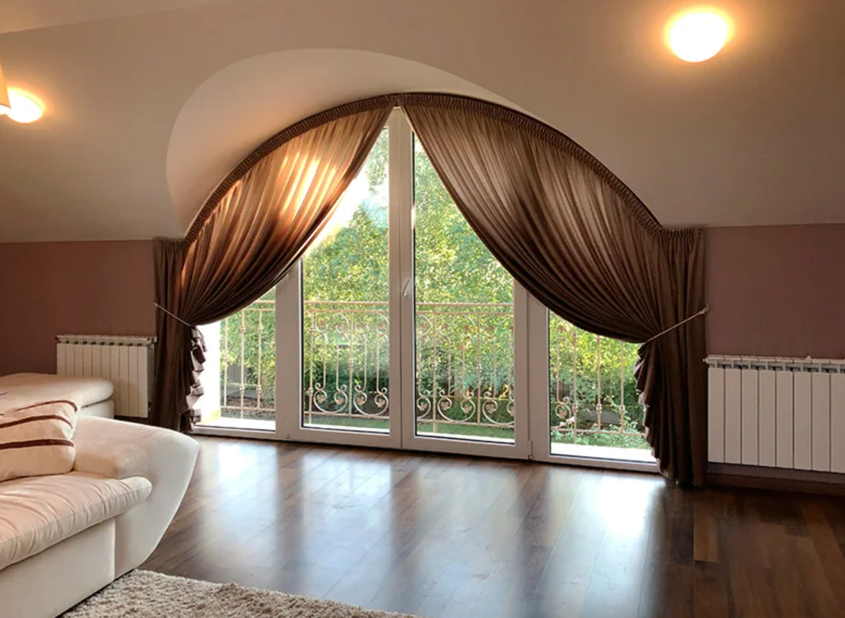 Pretty... Curtains for arched windows, Home decor, Arched window treatments