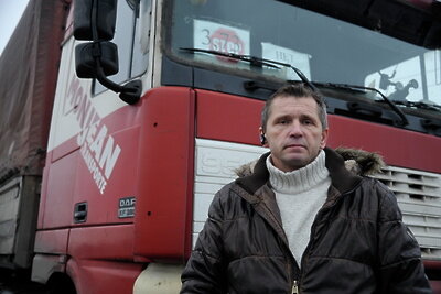    Дальнобойщик Юрий - участник забастовки фур на трассе М4 «Дон» ©Татьяна Коробейник РИАМО