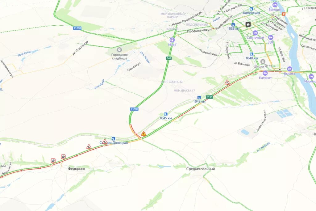 Карта трассы м4 дон пробки