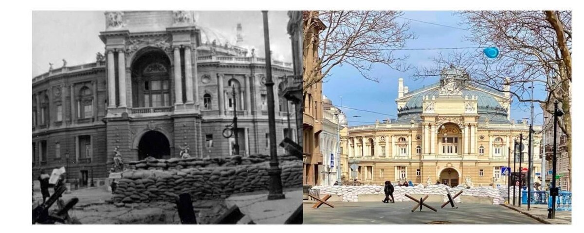 Одесский порт в Великую Отечественную войну и сейчас.