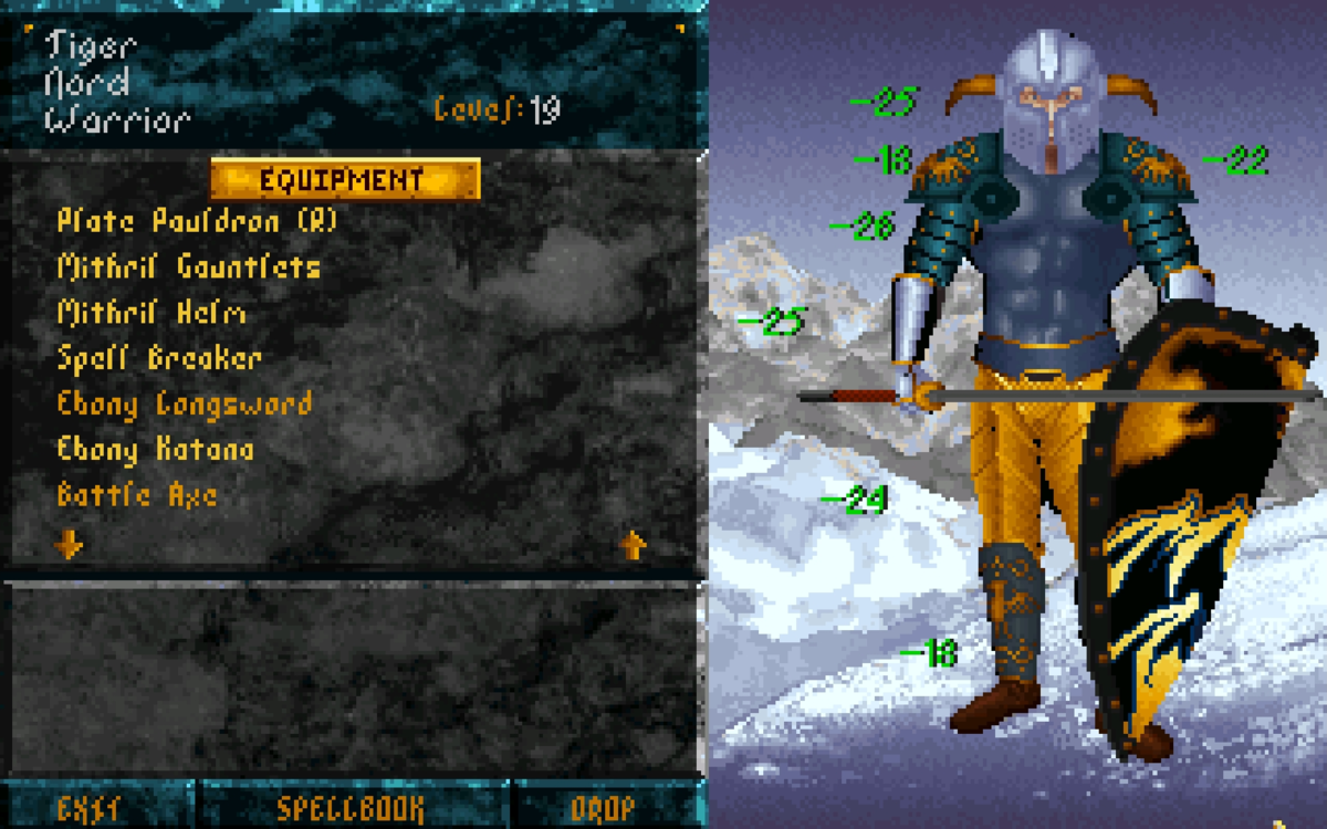 Частичный обзор инвентаря на момент "после концовки".