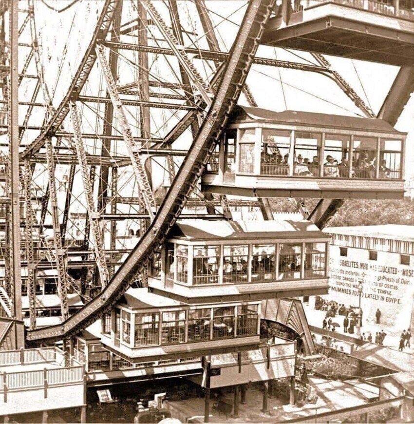 Колесо обозрения с выставки в Чикаго 1893 г.