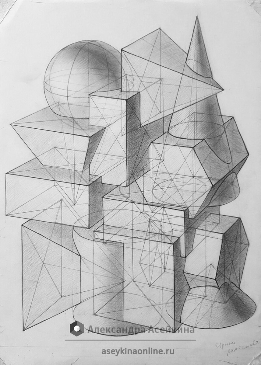 Первая работа, выполненная Ирой на моем курсе по композиции