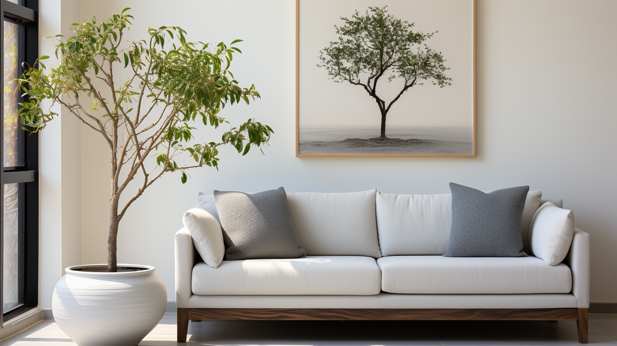 Листайте галерею, интерьеры созданные в нейросети Midjourney в стиле минимализм