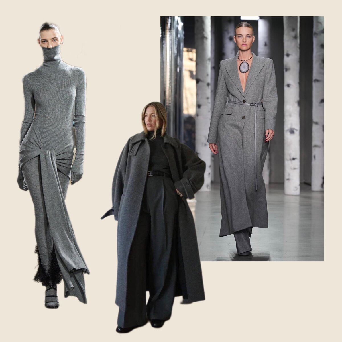 фото Vogue Ranway, коллекции осень-зима 2023, коллаж составлен автором