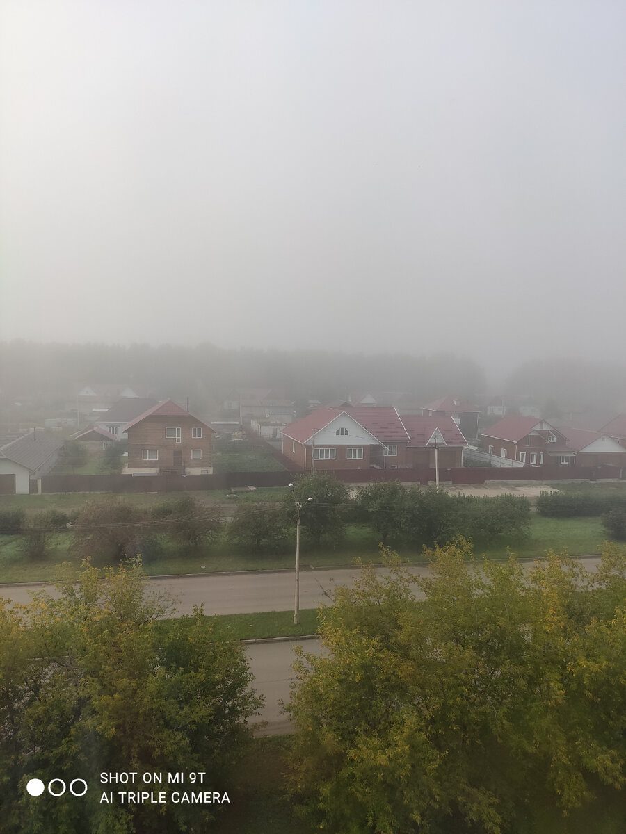 Туман утром в городе