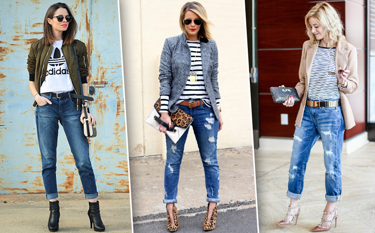 30 способов как носить и с чем сочетать джинсы бойфренды, фото и видео