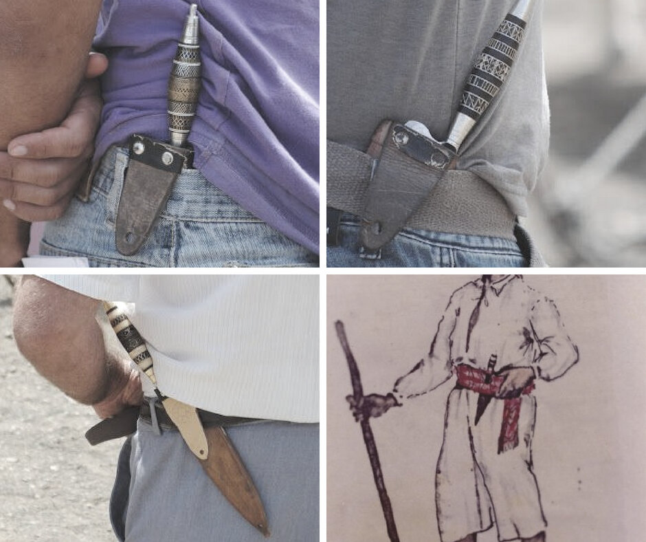 Примеры как носят канарский нож