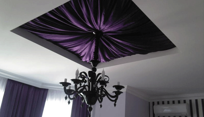 Драпировка потолка тканью