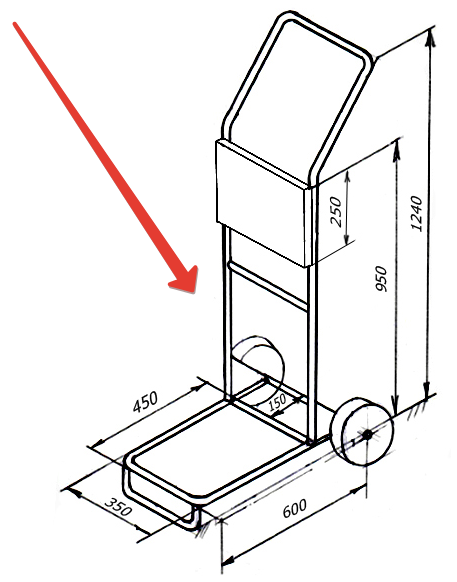Чертеж на тележку для лодочного мотора