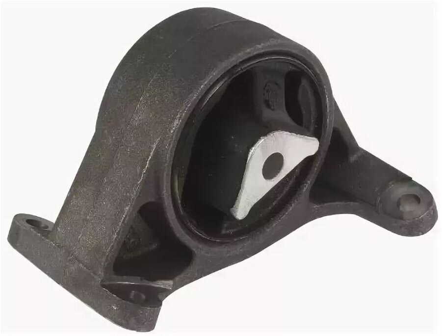 Типичная опора коробки передач. Сайлентблок, уже запрессованный в корпус с завода. Меняется путём откручивания, как и вышепоказанная опора двигателя.