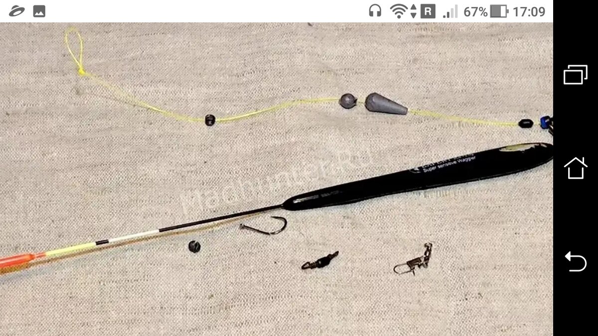 фото Линия огрузки поплавка при ветре + волна перехлест крючка