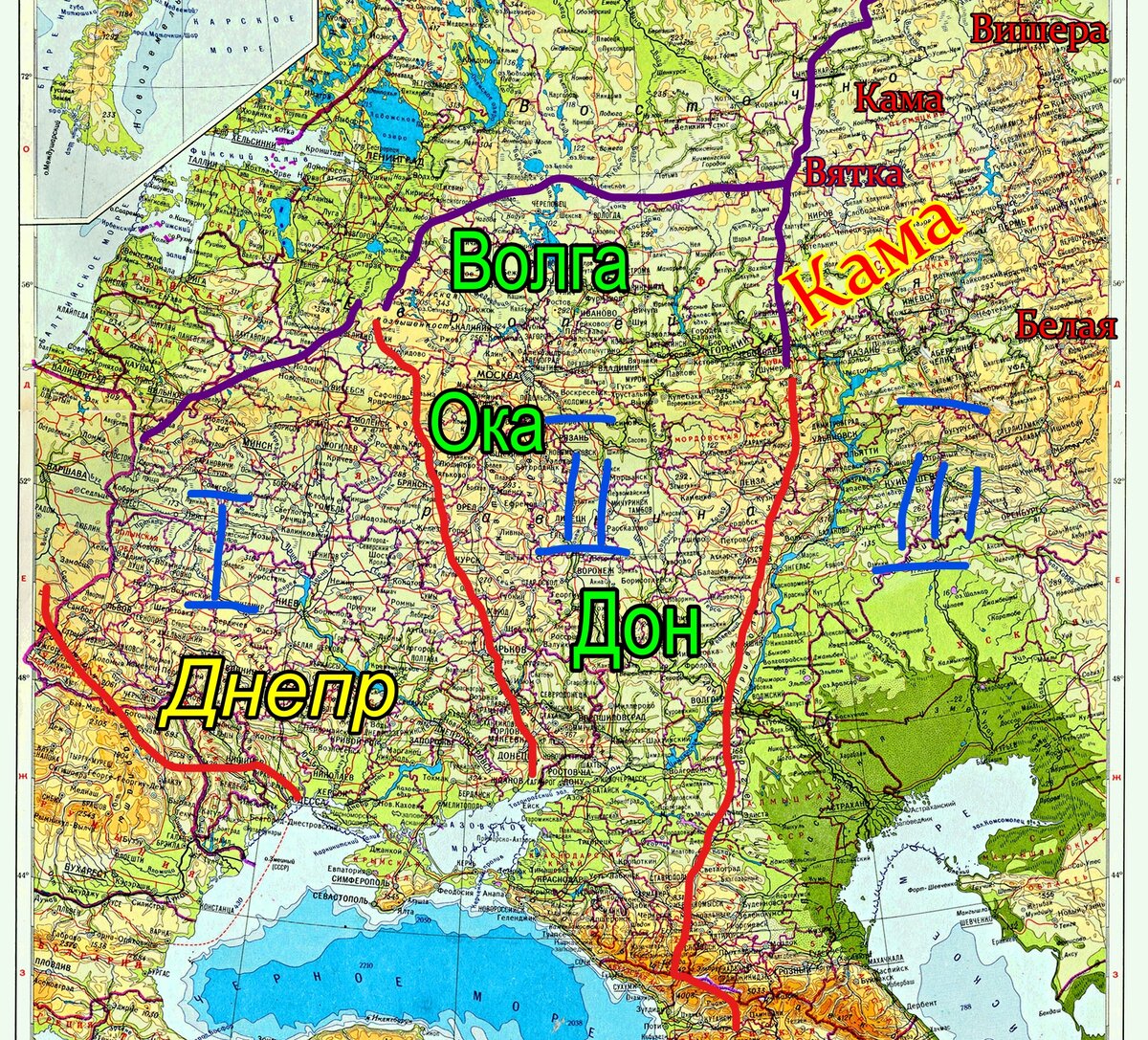 река днепр на карте