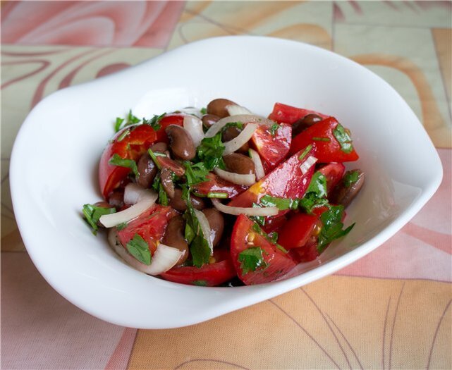 Очень простой салат с фасолью, пошаговый рецепт с фотографиями – Европейская кухня: Салаты. «Еда»