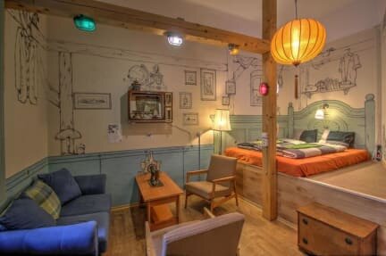 Hostel lavender circus Budapest.