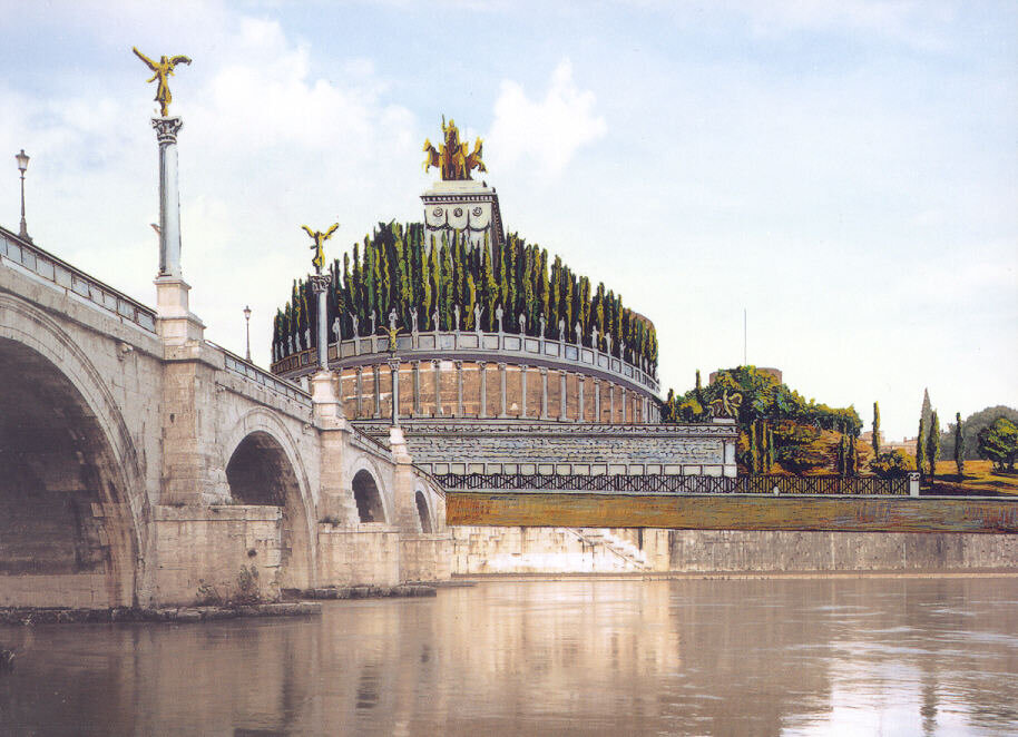 Реконструкция мавзолея Адриана. Автор неизвестен